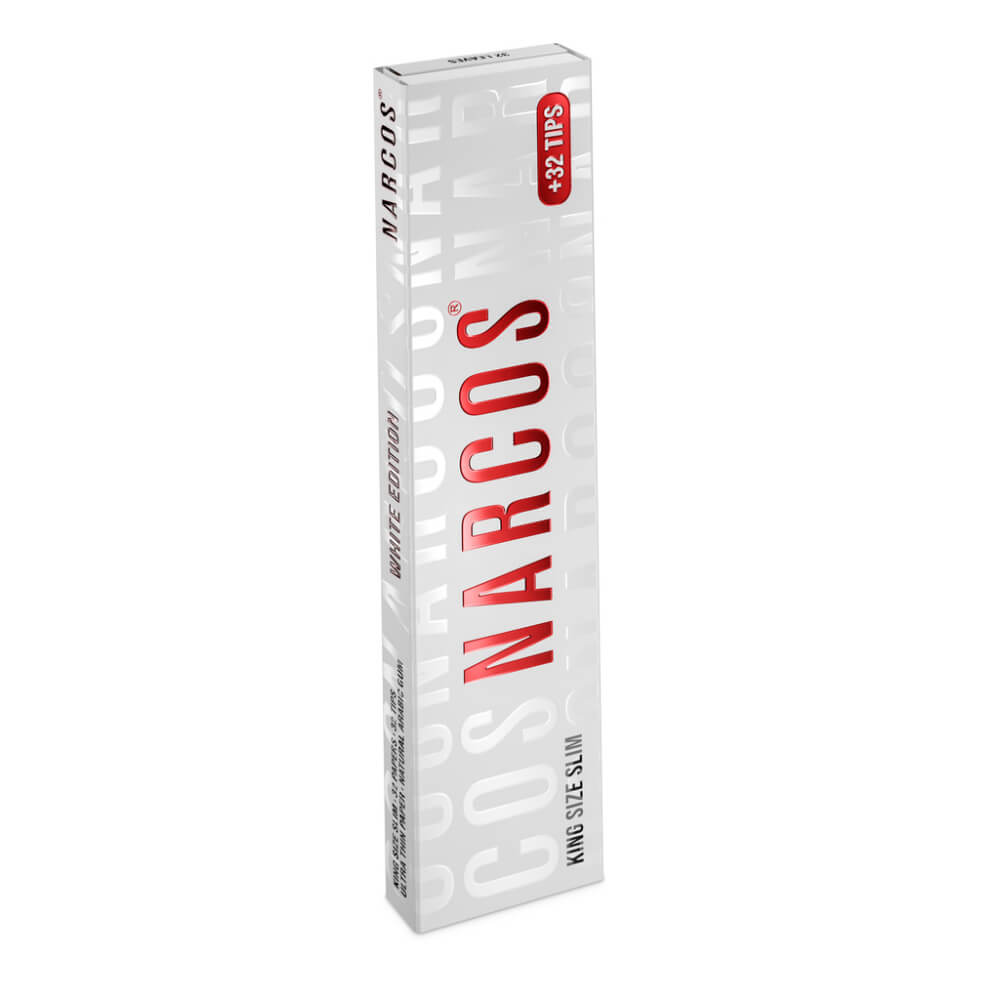 Narcos® White Edition King Size Rolling Papers + Tips