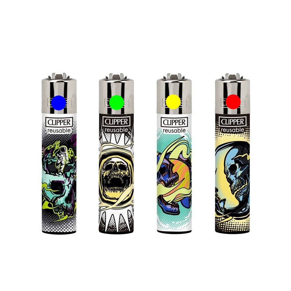 Clipper Lighters - Classic Astro Skulls - BudMother.com