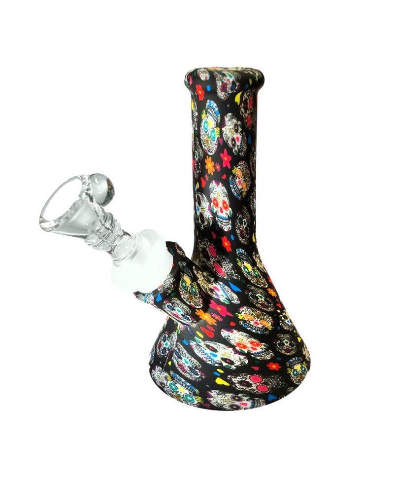 Mexican Skulls Silicone Bong Black 13cm - BudMother.com