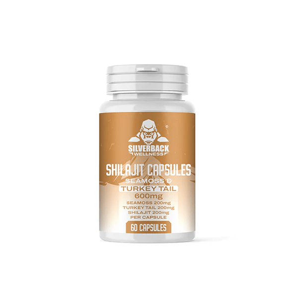 Silverback Wellness 600mg Seamoss & Turkey Tail Infused Shilajit Capsules - BudMother.com