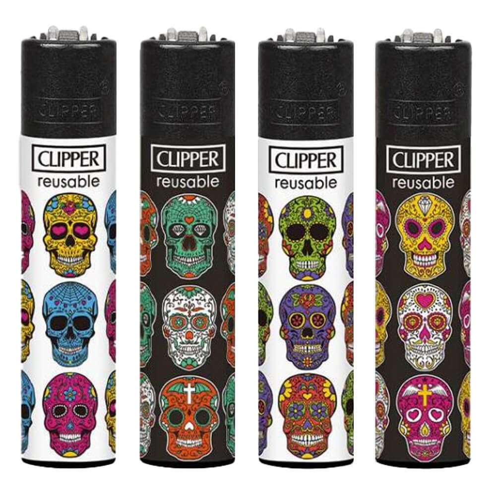 Clipper Feuerzeuge - Dreifacher Totenkopf